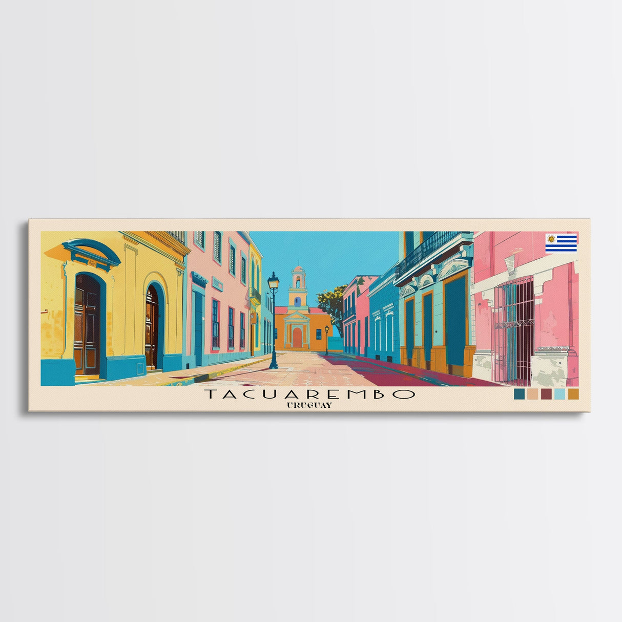 Tacuarembo, Uruguay Panoramic Canvas Print, Tacuarembo, Uruguay Painting, Uruguay Art, Tacuarembo Travel Poster, Travel Art, Vacation Gift