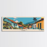 Tulua, Colombia Panoramic Canvas Print, Tulua, Colombia Painting, Colombia Art, Tulua Travel Poster, Travel Art, Living Room Painting