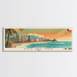 Vina del Mar, Chile Panoramic Canvas Print, Vina del Mar, Chile Painting, Chile Art, Vina del Mar Travel Poster, Travel Art, Living Room Painting