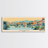 Zagazig, Egypt Panoramic Canvas Print, Zagazig, Egypt Painting, Egypt Art, Zagazig Travel Poster, Travel Art, Living Room Painting