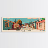 Uberlandia, Brazil Panoramic Canvas Print, Uberlandia, Brazil Painting, Brazil Art, Uberlandia Travel Poster, Travel Art, Guest Room Painting