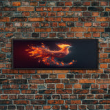 Panoramic Canvas Print Of "The Phoenix" - Rebirth Art - Framed Canvas Art - Framed Wall Art - Incredibly Beautiful Phoenix Decor