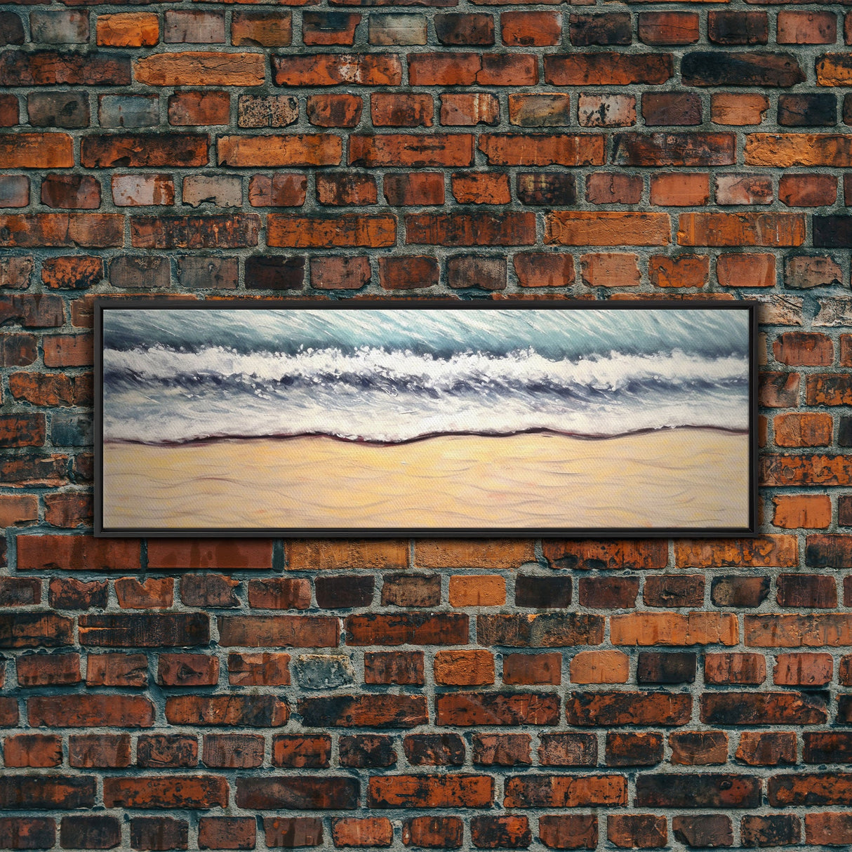 Minimalist Beach Canvas Art Print, Seashore, Shoreline, Ocean, Waves, Canvas Wall Art Beach, Wall Decor, Panoramic, Wall Art, Canvas Print