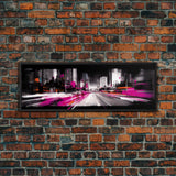 Abstract City Art Print, Abstract Framed Canvas Print, Skyscrapers, Urban Art Wall Decor, Wall Decor, Panoramic, Wall Art, Canvas Print