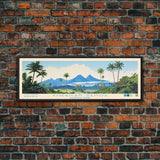 American Samoa National Park, Panoramic Samoa Travel Art, National Park Print, Minimalist Travel Art, Midcentury Modern Style Landscape