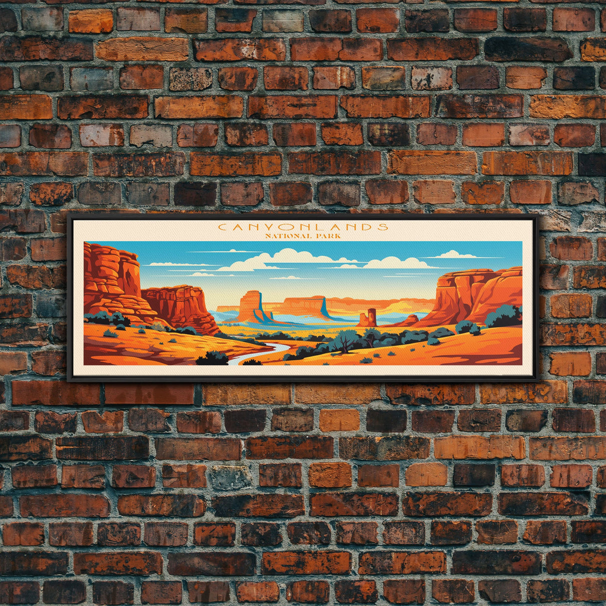 Canyonlands National Park, Panoramic Utah Travel Art, National Park Print, Minimalist Travel Art, Midcentury Modern Style Landscape