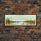 Voyageurs National Park Panoramic Minnesota Travel Art, National Park Print, Minimalist Travel Art, Midcentury Modern Style Landscape