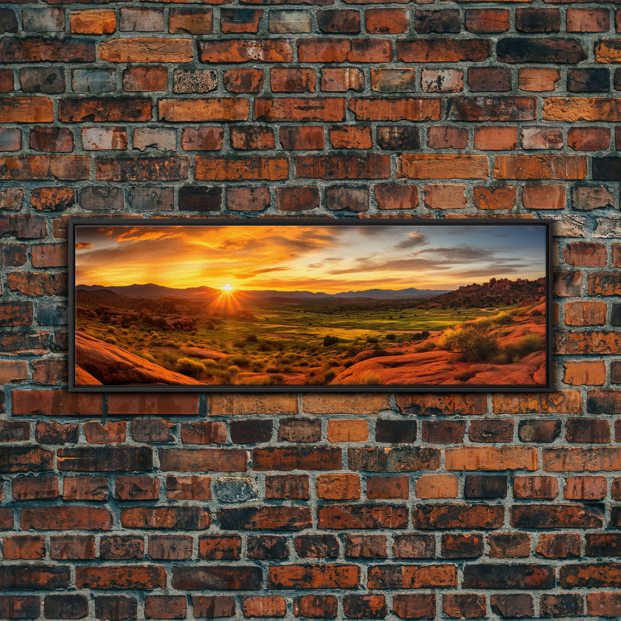 Photographic Panoramic of Arches National Park, Sunset Photography, National Park Art, Framed Canvas Print, Landscape Photography