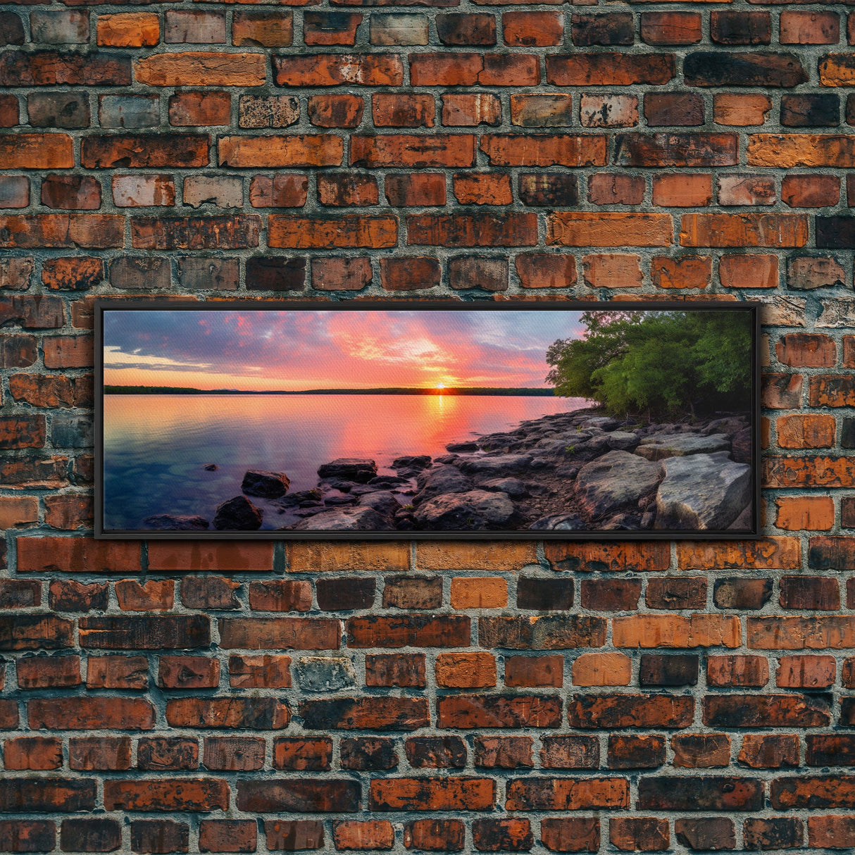 Photographic Panoramic of Biscayne Florida National Park, Sunset Photography, National Park Art, Framed Canvas Print, Landscape Photography