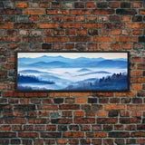 Blue Ridge Mountains Panoramic Wall Art, Bluebridge Mountains National Parkway, Beautiful Cabin Decor, Boho Photography Wall Art Print