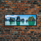 Panoramic of Ha Long Bay Vietnam, Extra Large Wall Art, Panoramic Wall Art, Panoramic Landscape Print, Landscape Photography