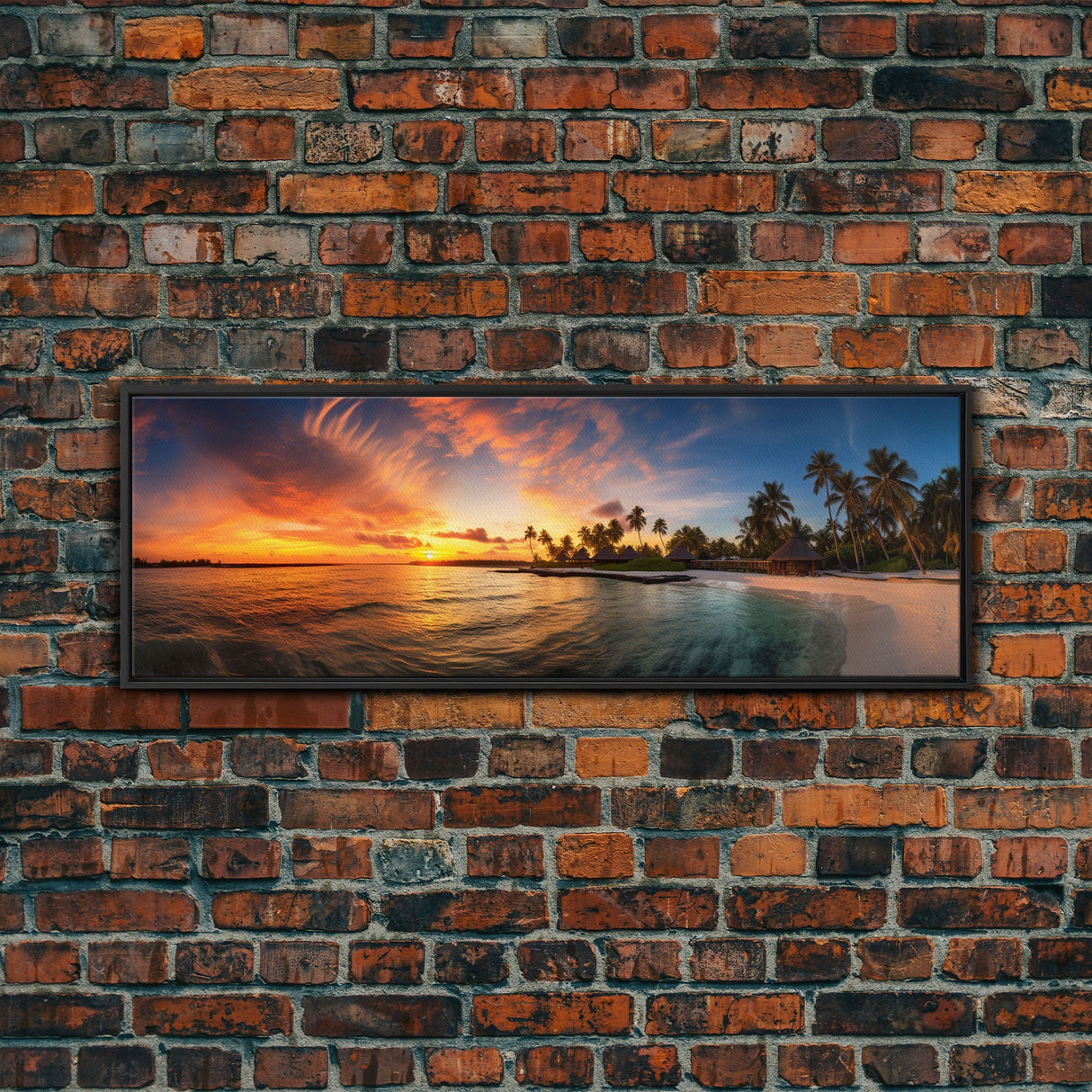 Panoramic Print of Maldives Beaches at Sunset Extra Large Wall Art, Panoramic Wall Art, Panoramic Landscape Print, Landscape Photography