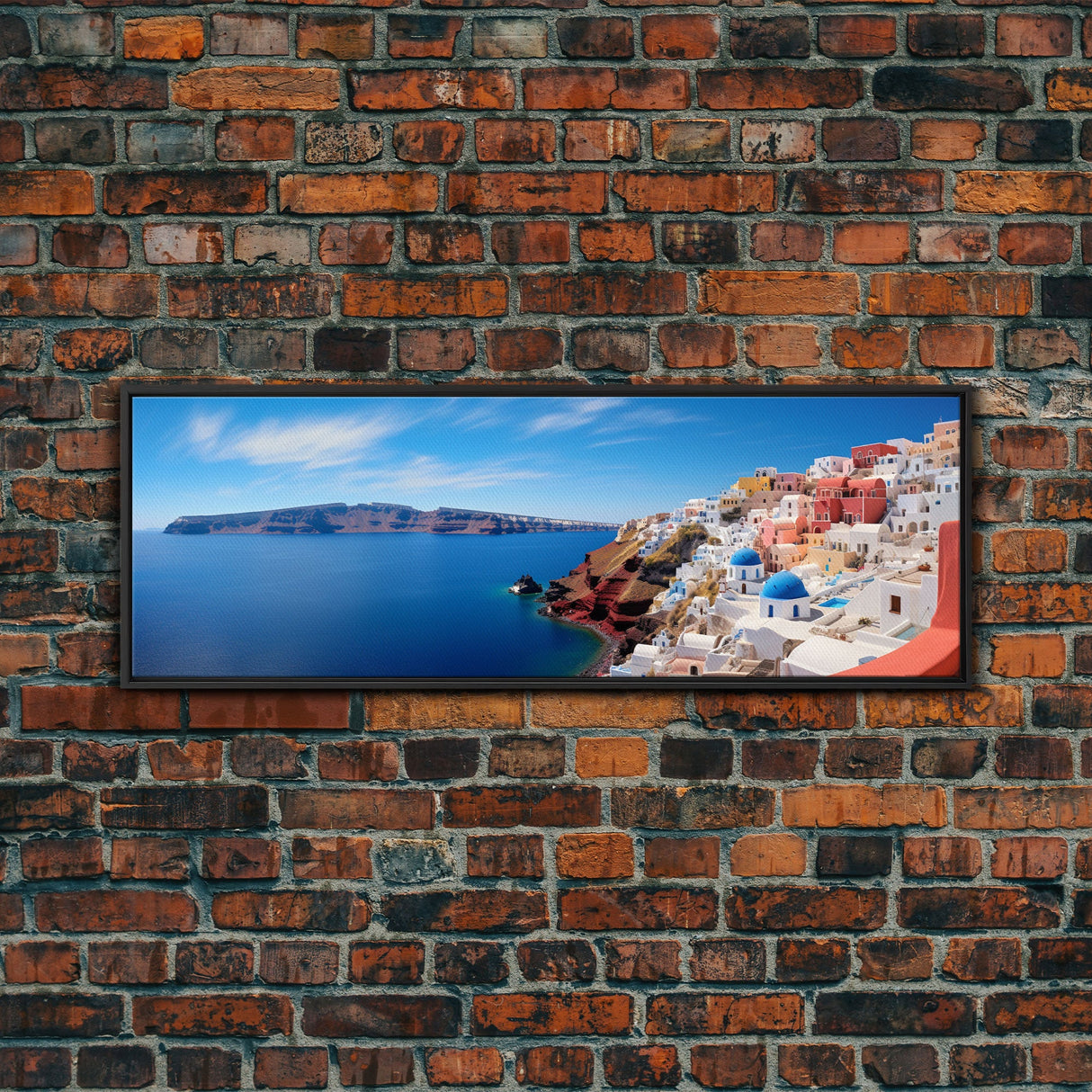 Panoramic Print of Santorini Greece Extra Large Wall Art, Panoramic Wall Art, Panoramic Landscape Print, Landscape Photography