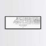 Panoramic Anchorage City Map, Alaska Art, Map Print, Minimalist Wall Art, Canvas Art, Housewarming Gift, Street Map Art, Closing Gift