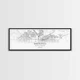 Panoramic Bakersfield City Map, California Art, Map Print, Minimalist Wall Art, Canvas Art, Housewarming Gift, Street Map Art, Closing Gift