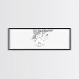 Panoramic Bali City Map, Indonesia Art, Map Print, Minimalist Wall Art, Canvas Art, Housewarming Gift, Street Map Art, Closing Gift