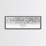 Panoramic Bangkok City Map, Thailand Art, Map Print, Minimalist Wall Art, Canvas Art, Housewarming Gift, Street Map Art, Closing Gift