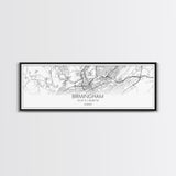 Panoramic Birmingham City Map, Alabama Art, Map Print, Minimalist Wall Art, Canvas Art, Housewarming Gift, Street Map Art, Closing Gift