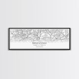 Panoramic Birmingham City Map, United Kingdom Art, Map Print, Minimalist Wall Art, Canvas Art, Housewarming Gift, Street Map, Closing Gift