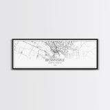 Panoramic Brownsville City Map, Texas Art, Map Print, Minimalist Wall Art, Canvas Art, Housewarming Gift, Street Map Art, Closing Gift