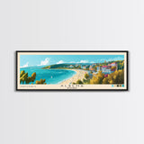 Albena, Bulgaria Panoramic Beach Print, Vacation Gift, Bulgaria Wall Art, Framed Canvas Print, Framed Beach Painting