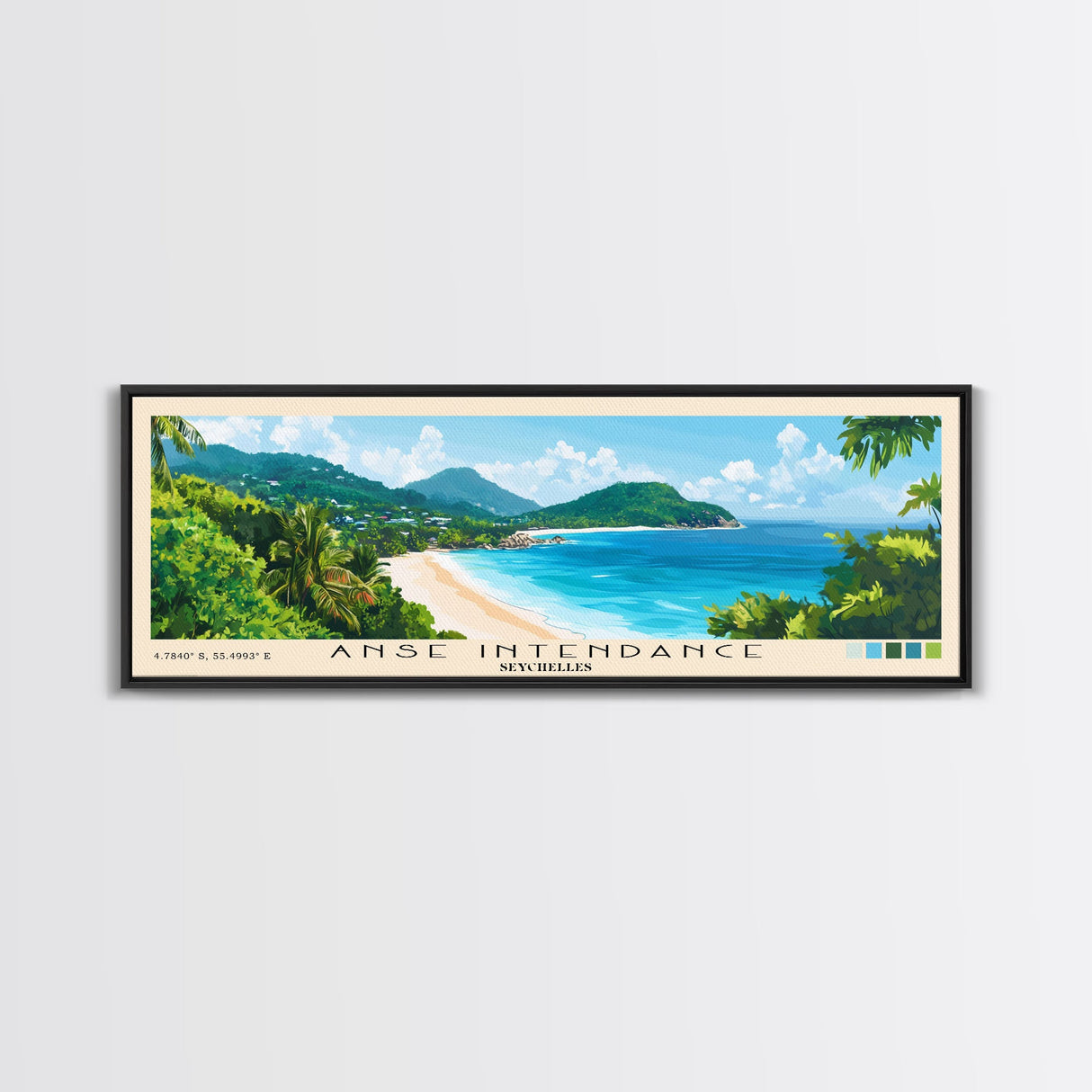 Anse Intendance, Seychelles Panoramic Print, Vacation Gift, Seychelles Wall Art, Vacation Wall Art, Vacatation Memories, Beach Decor, Beach Or Lakehouse Art