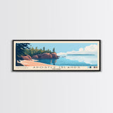 Apostle Islands, Wisconsin Panoramic Beach Print, Vacation Gift, Wisconsin Wall Art, Beach Painting, Beach Decor, Beach Painting