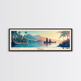 Bali, Indonesia Panoramic Print, Vacation Gift, Indonesia Wall Art, Beach Painting, Beach Decor, Beach Or Lakehouse Art