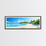 Baros, Maldives Panoramic Print, Vacation Gift, Maldives Wall Art, Beach Painting, Beach Decor, Large Wall Art, Wood Frame Art