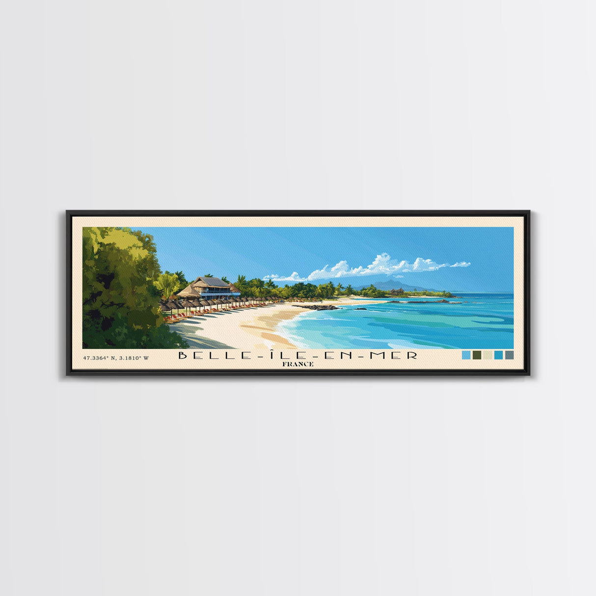 Belle-Île-en-Mer, France Panoramic Print, Vacation Gift, France Wall Art, Beach Painting, Beach Decor, Beach Or Lakehouse Art