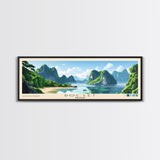 Doc Let, Vietnam Panoramic Beach Print, Vacation Gift, Vietnam Wall Art, Beach Painting, Beach Decor, Beach Painting