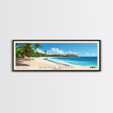 Dover Beach, Barbados Panoramic Print, Vacation Gift, Barbados Wall Art, Beach Painting, Beach Decor, Large Wall Art, Wood Frame Art