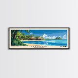 Fakarava, French Polynesia Panoramic Beach Print, Vacation Gift, French Polynesia Wall Art, Framed Canvas Print, Framed Beach Painting