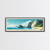 Frioul Islands, France Panoramic Beach Print, Vacation Gift, France Wall Art, Framed Canvas Print, Framed Beach Painting