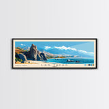 Las Tacas, Chile Panoramic Print, Vacation Gift, Chile Wall Art, Beach Painting, Beach Decor, Large Wall Art, Wood Frame Art