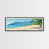 Lido Beach, Hong Kong Panoramic Print, Vacation Gift, Hong Kong Wall Art, Beach Painting, Beach Decor, Beach Or Lakehouse Art