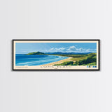 Long Beach, Fiji Panoramic Print, Vacation Gift, Fiji Wall Art, Beach Painting, Beach Decor, Large Wall Art, Wood Frame Art