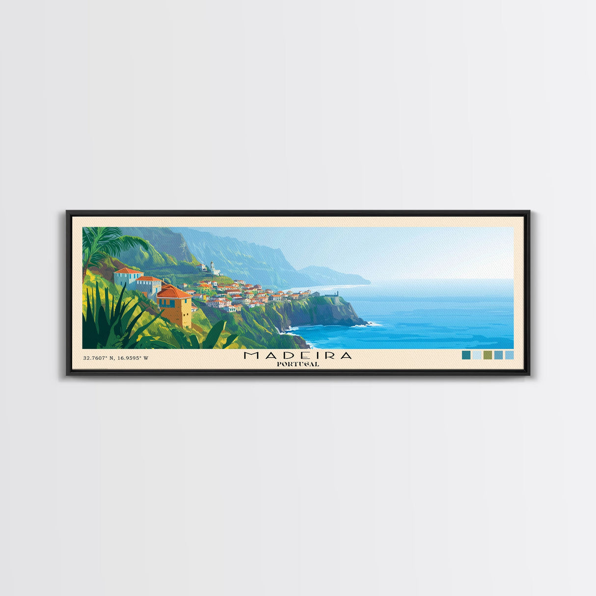 Madeira, Portugal Panoramic Print, Vacation Gift, Portugal Wall Art, Vacation Wall Art, Vacatation Memories, Beach Decor, Beach Or Lakehouse Art