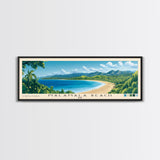 Malamala Beach, Fiji Panoramic Beach Print, Vacation Gift, Fiji Wall Art, Framed Canvas Print, Framed Beach Painting