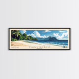 Mawi Beach, Indonesia Panoramic Beach Print, Vacation Gift, Indonesia Wall Art, Framed Canvas Print, Framed Beach Painting