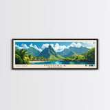 Moorea, French Polynesia Panoramic Print, Vacation Gift, French Polynesia Wall Art, Beach Painting, Beach Decor, Large Wall Art, Wood Frame Art