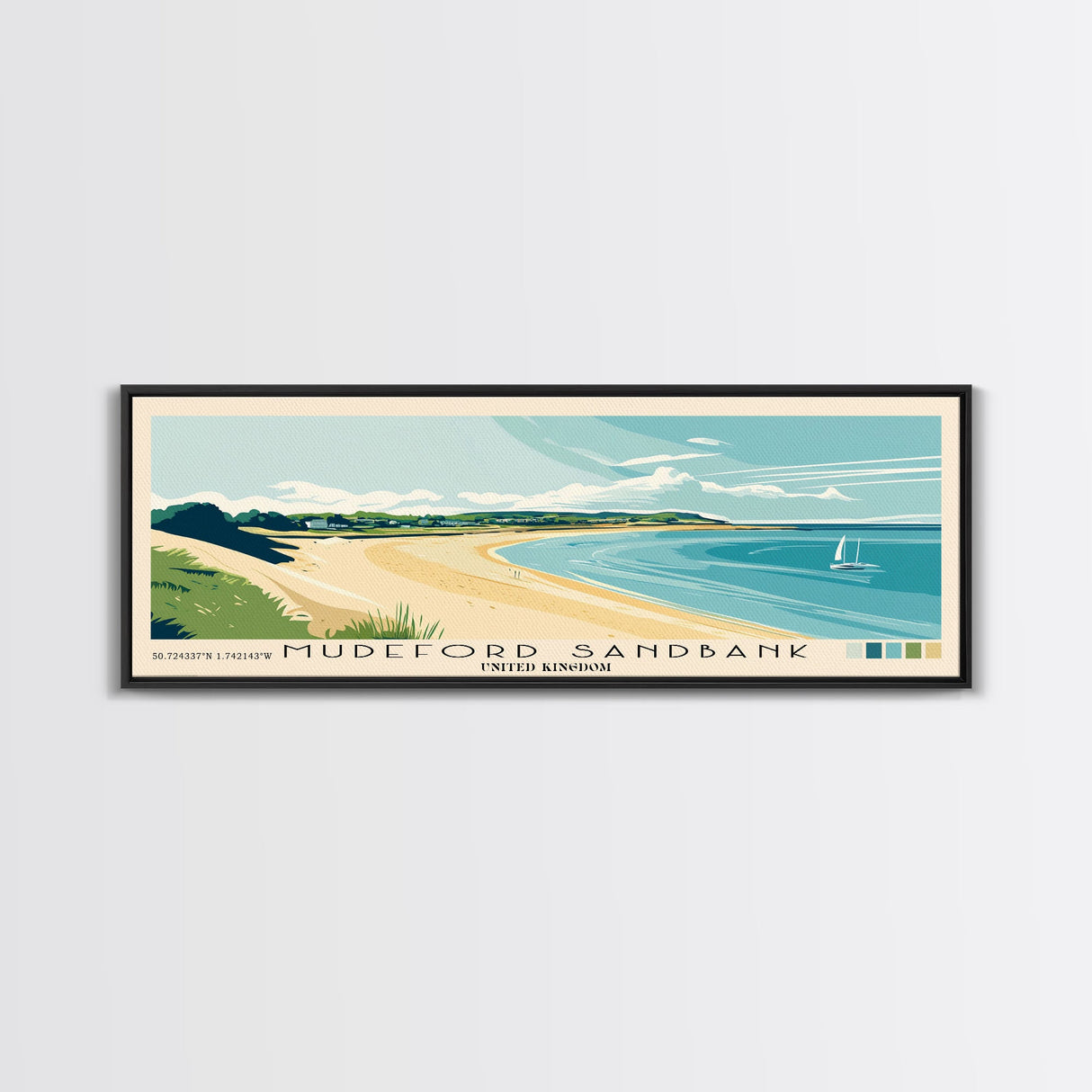 Mudeford Sandbank, United Kingdom Panoramic Print, Vacation Gift, United Kingdom Wall Art, Vacation Wall Art, Vacatation Memories, Beach Decor, Beach Or Lakehouse Art