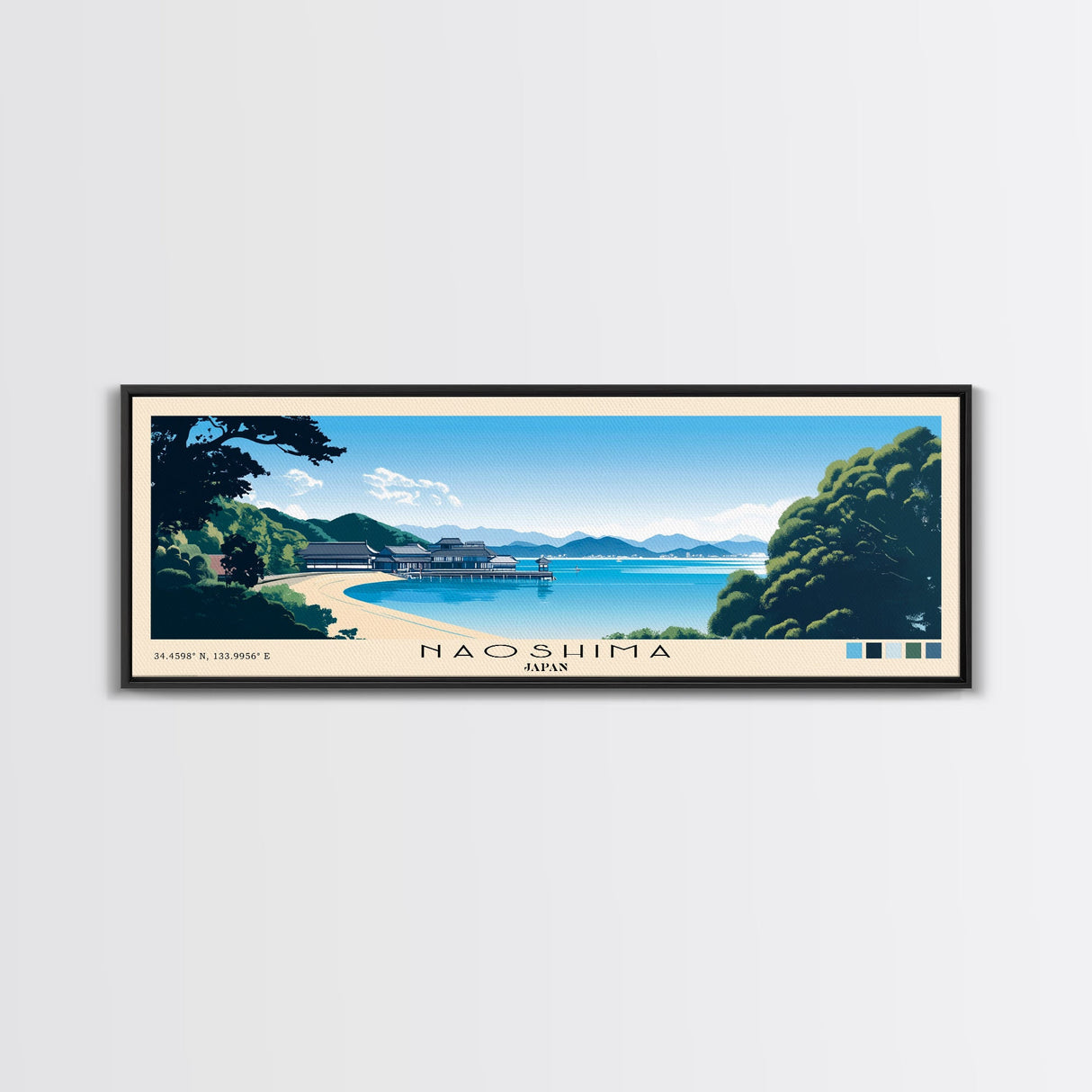 Naoshima, Japan Panoramic Print, Vacation Gift, Japan Wall Art, Vacation Wall Art, Vacatation Memories, Beach Decor, Beach Or Lakehouse Art