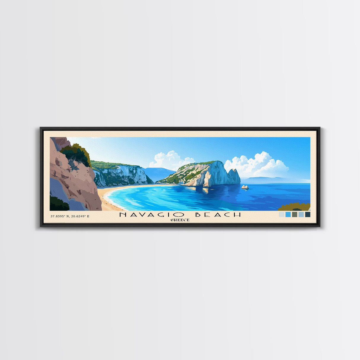 Navagio Beach, Greece Panoramic Print, Vacation Gift, Greece Wall Art, Vacation Wall Art, Vacatation Memories, Beach Decor, Beach Or Lakehouse Art