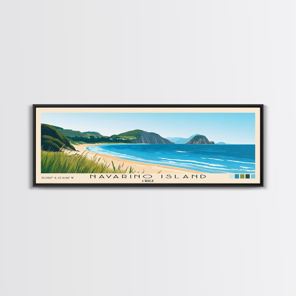 Navarino Island, Chile Panoramic Print, Vacation Gift, Chile Wall Art, Beach Painting, Beach Decor, Beach Or Lakehouse Art