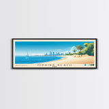 Odaiba Beach, Japan Panoramic Beach Print, Vacation Gift, Japan Wall Art, Framed Canvas Print, Framed Beach Painting