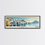 Patmos, Greece Panoramic Beach Print, Vacation Gift, Greece Wall Art, Beach Painting, Beach Decor, Beach Painting