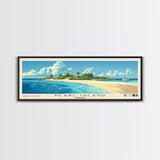 Pearl Island, Bahamas Panoramic Print, Vacation Gift, Bahamas Wall Art, Beach Painting, Beach Decor, Large Wall Art, Wood Frame Art