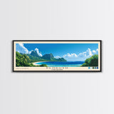 Penrhyn, Cook Islands Panoramic Beach Print, Vacation Gift, Cook Islands Wall Art, Framed Canvas Print, Framed Beach Painting