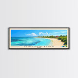 Placencia Beach, Belize Panoramic Beach Print, Vacation Gift, Belize Wall Art, Framed Canvas Print, Framed Beach Painting